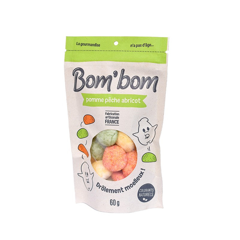 BOM'BOM - Bonbons Pomme Pêche Abricot - 60g