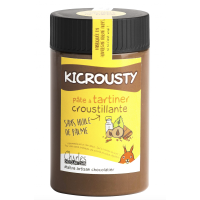 KICROUSTY Spread - Milk & Hazelnut Crunch 280g - Charles Chocolartisan