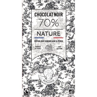 Organic Dark Chocolate Bar 70% Natural - Maison Bonange