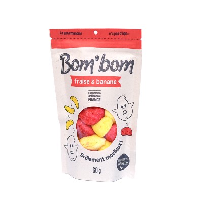 BOM'BOM - Bonbons Fraise Banane - 60g