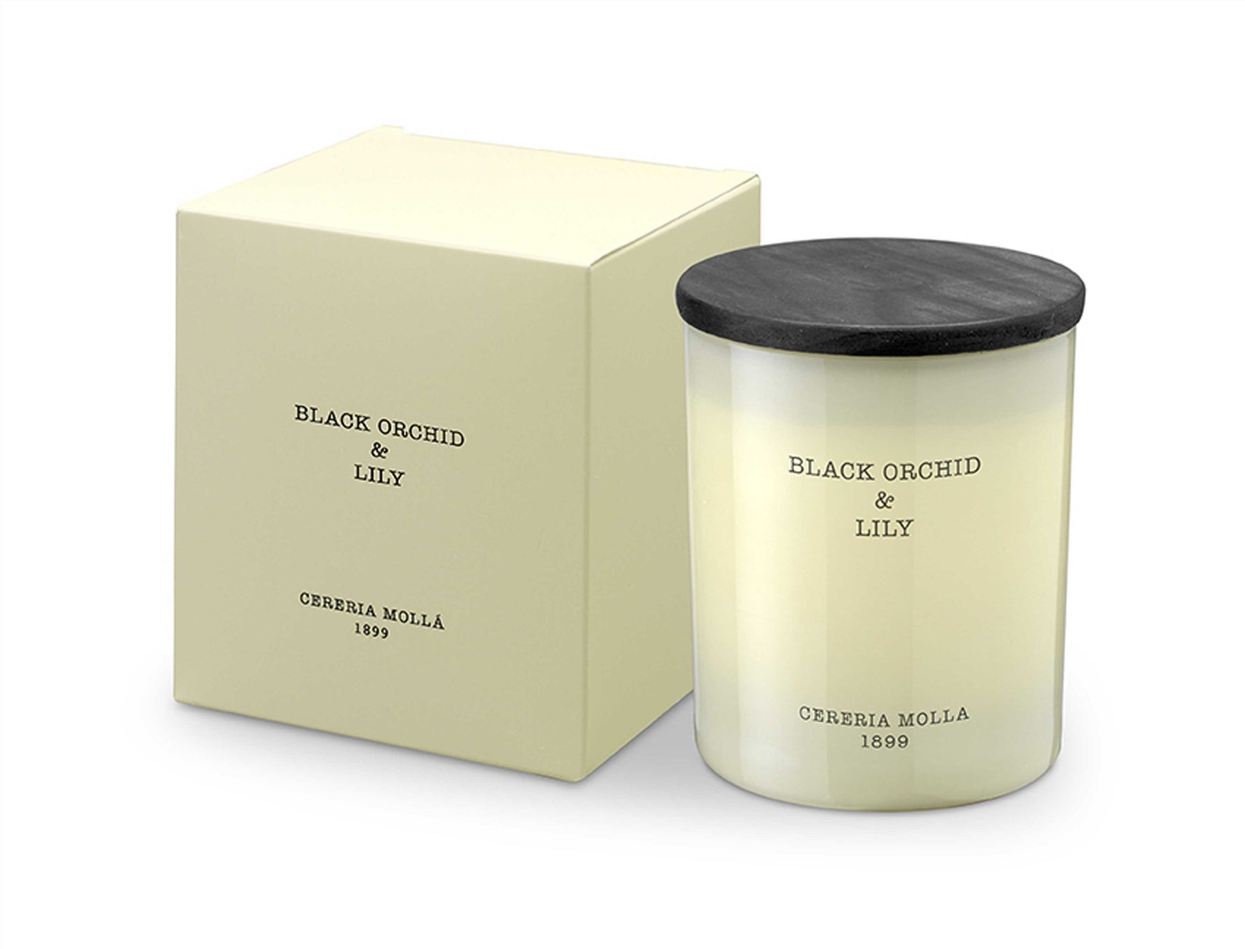Bougie black orchid & lily premium 230gr - CERERIA MOLLA 1899