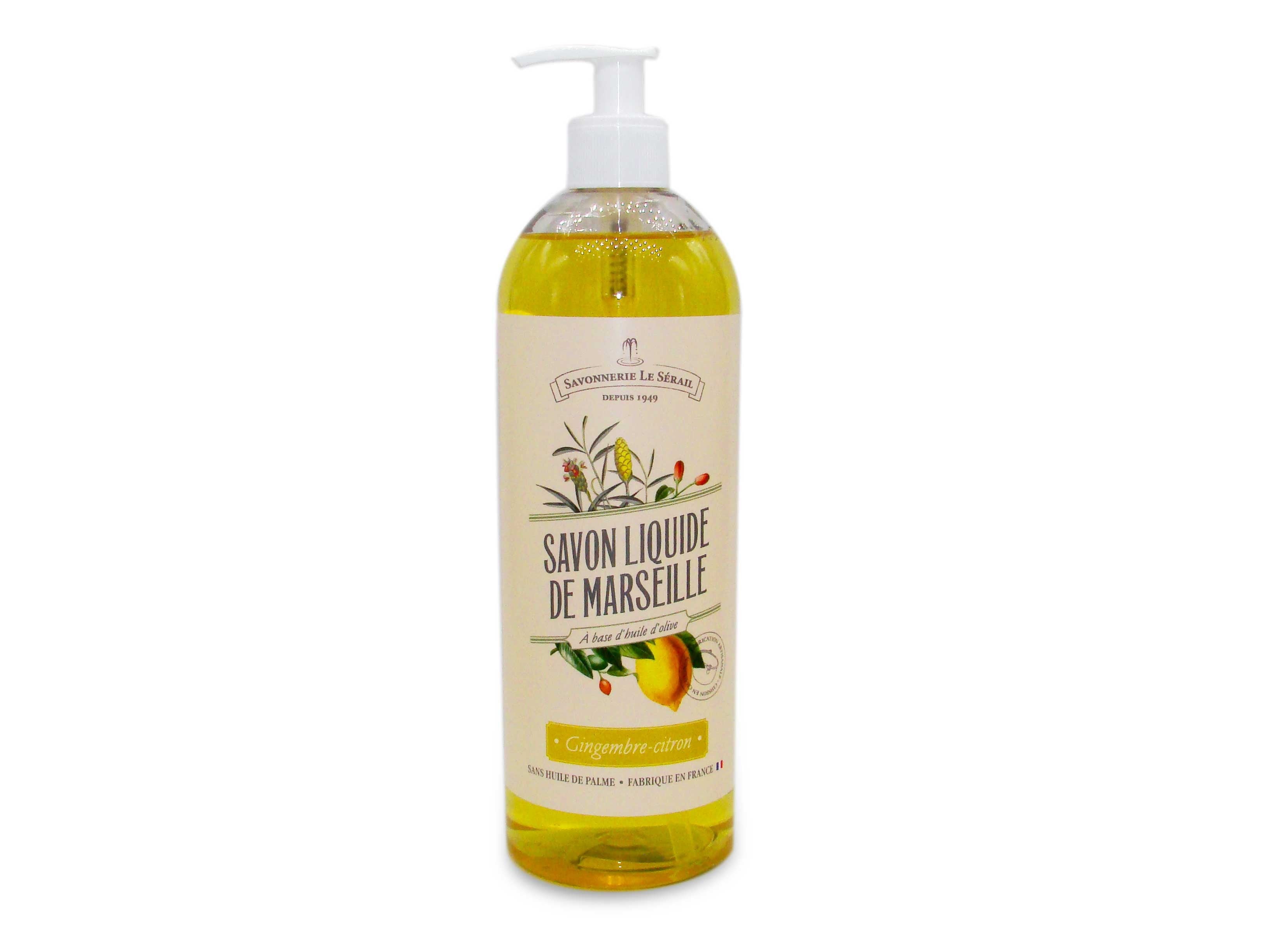 Savon liquide de Marseille gingembre citron