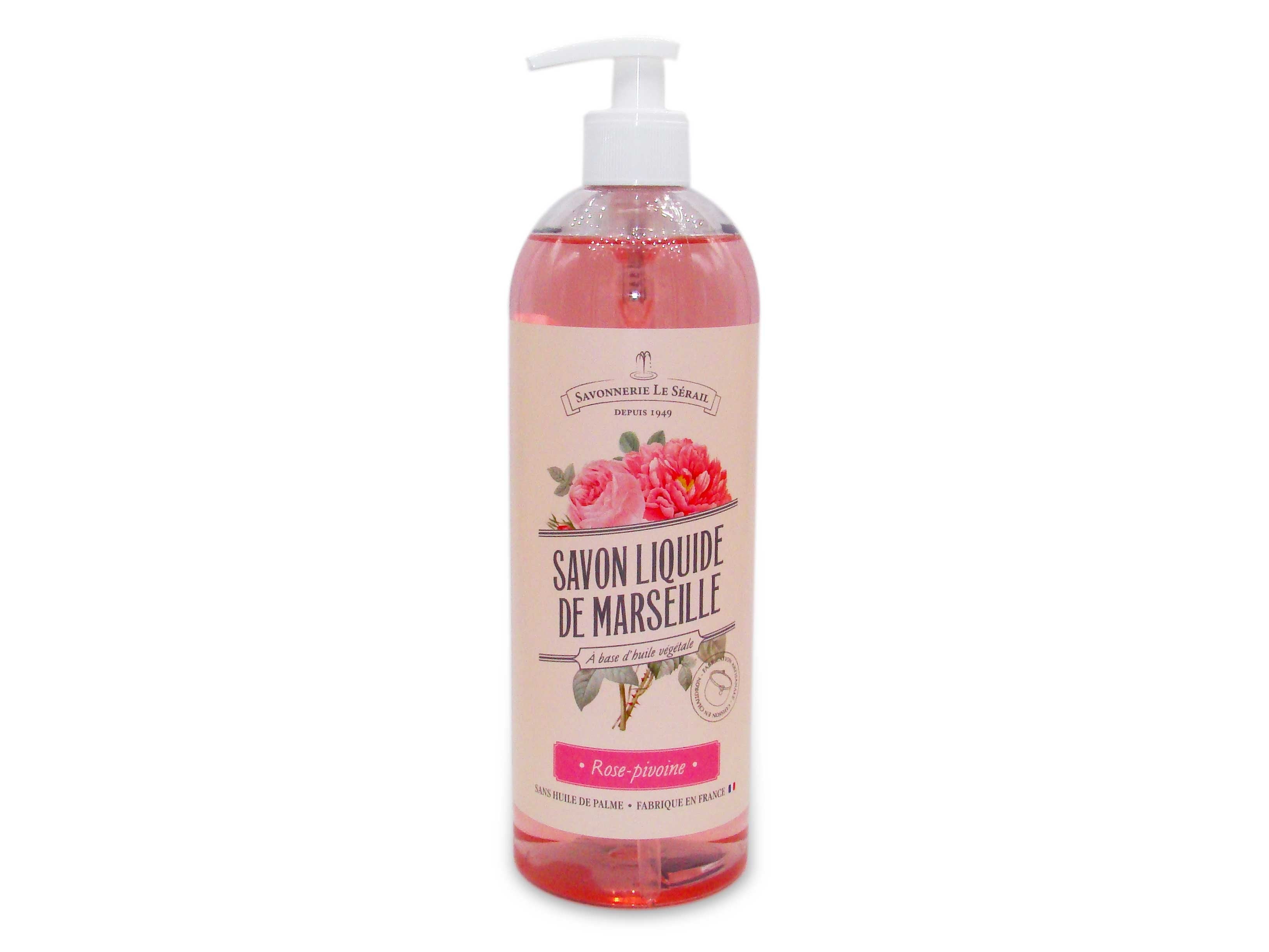 Savon liquide de Marseille rose pivoine
