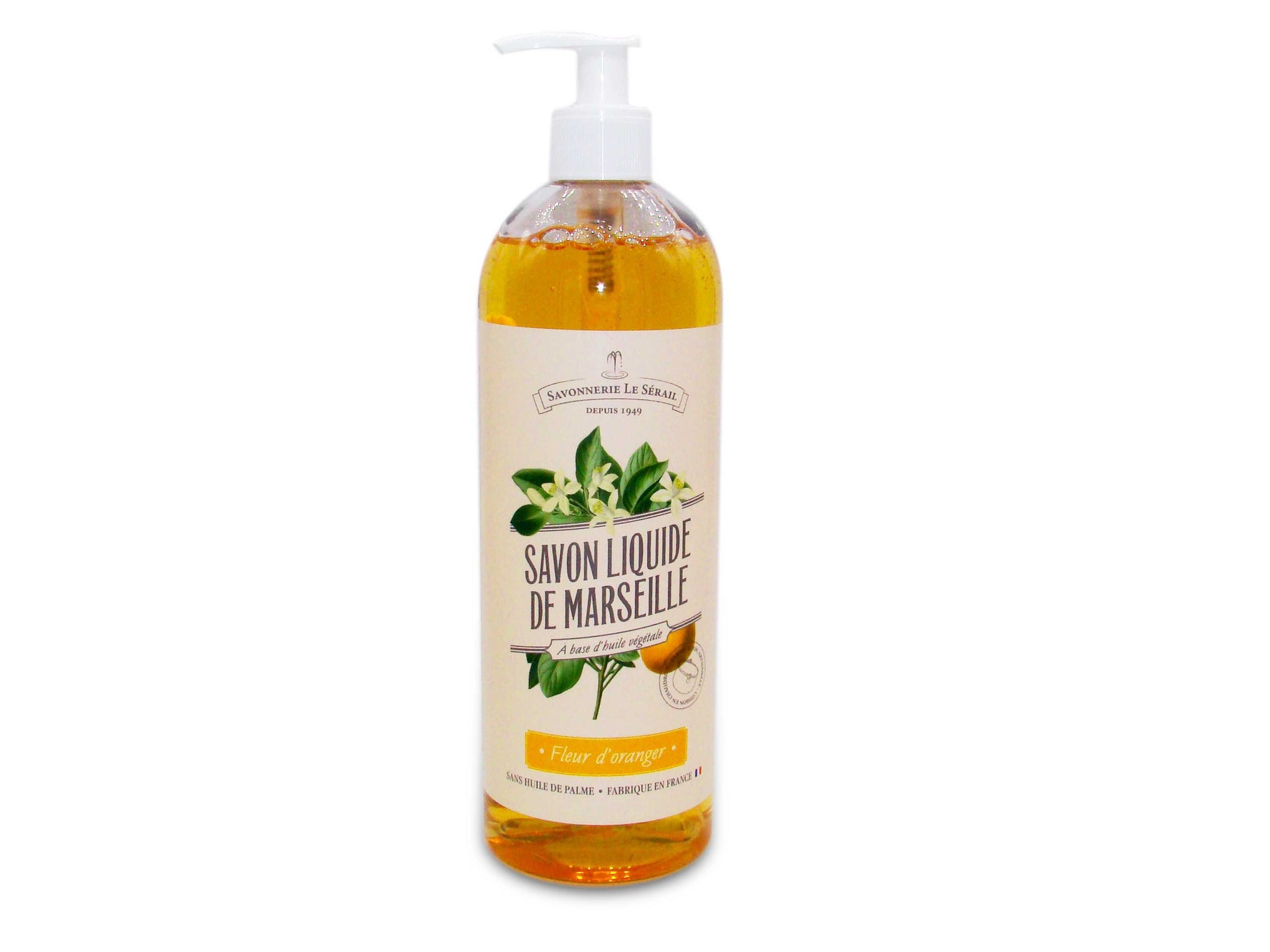 Savon liquide de Marseille fleur d'oranger