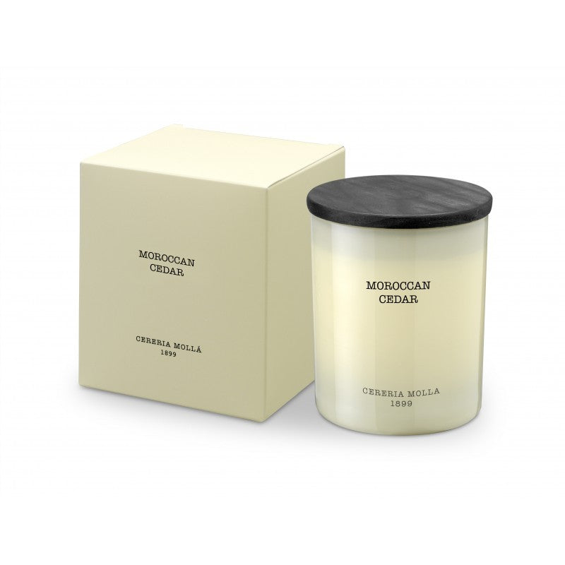 Bougie Moroccan Cedar premium 230gr - CERERIA MOLLA 1899