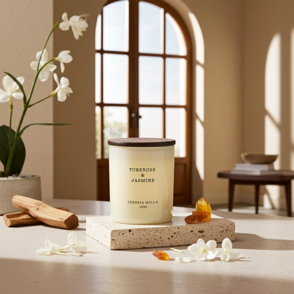 Bougie Parfumée Tuberose & Jasmine 230gr | CERERIA MOLLA 1899