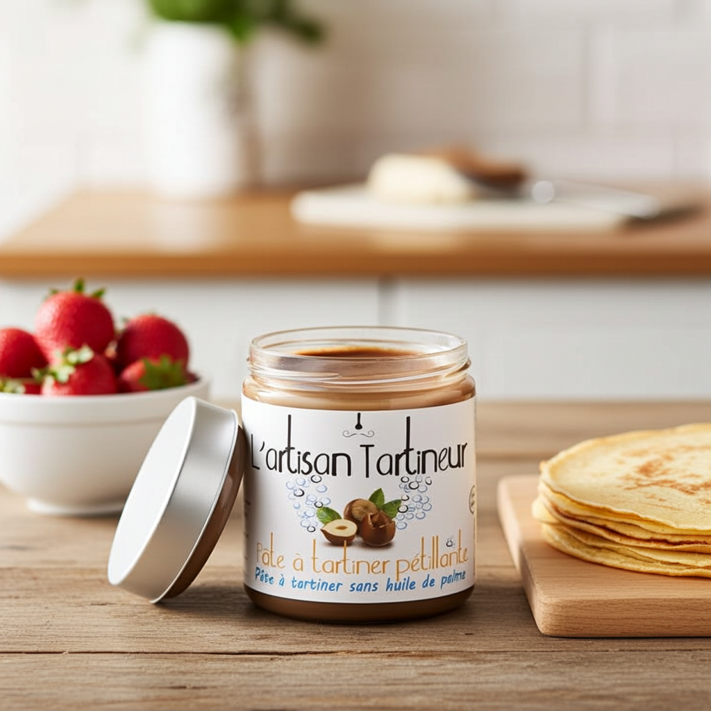 Bruisende melk & hazelnootpasta 230 g | L'Artisan Tartineur
