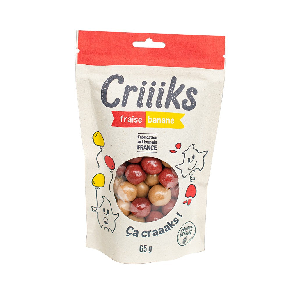 CRIIIKS - Billes de céréales Fraise banane - 65g