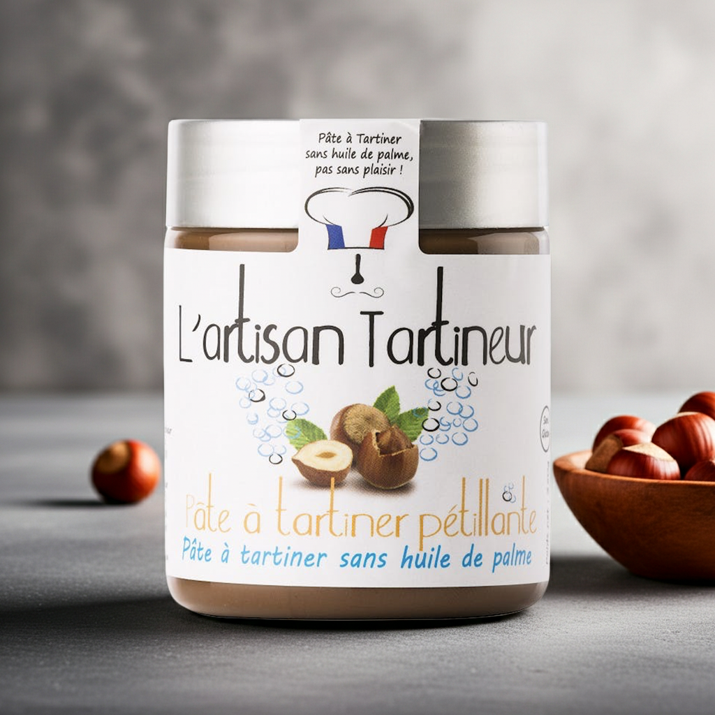 Bruisende melk & hazelnootpasta 230 g | L'Artisan Tartineur