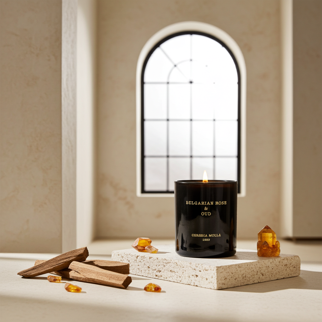 Bulgarian Rose & Oud Scented Candle 230g | Cereria Molla 1899