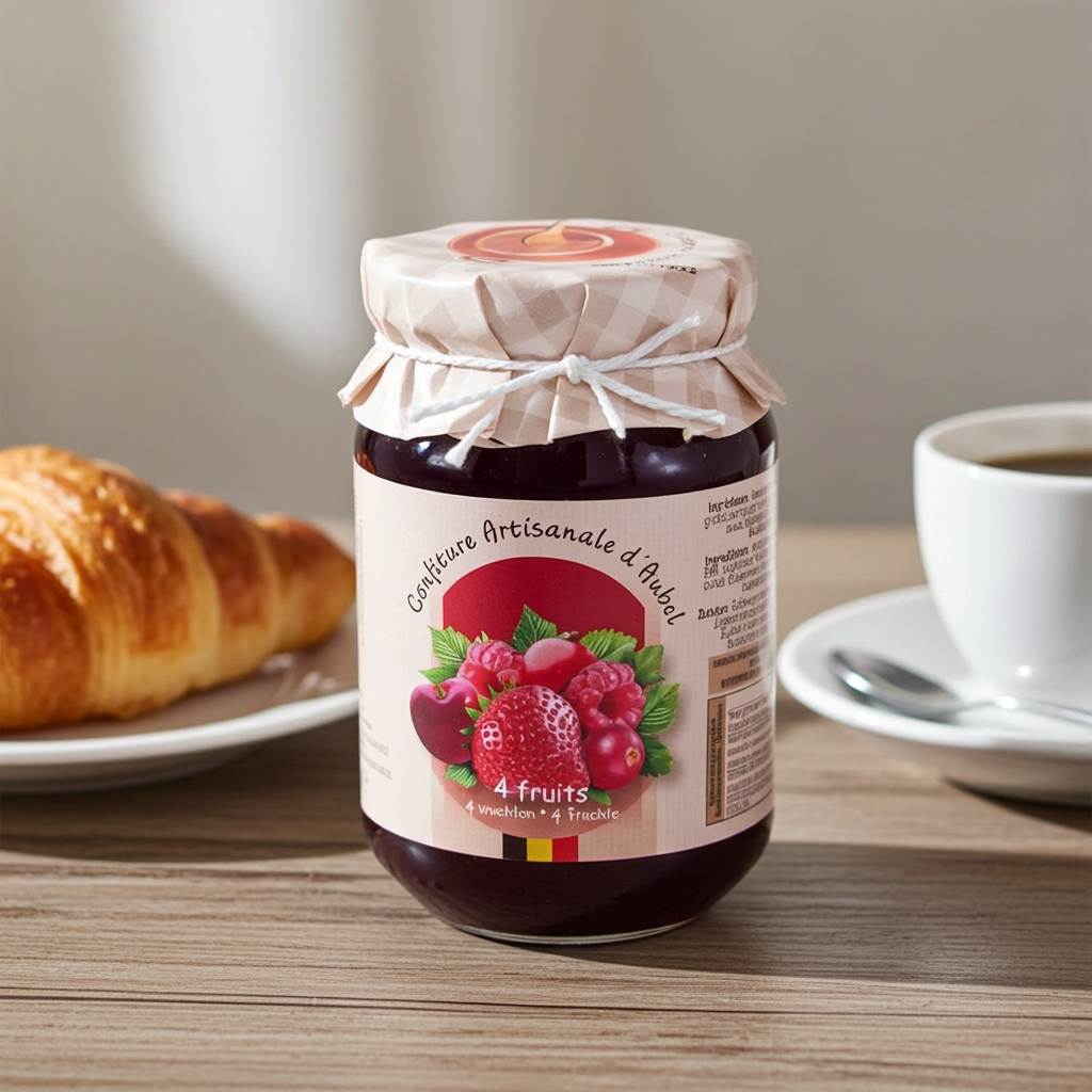 Artisanal Four-Fruit Jam 330g | Aubel Syrup Factory