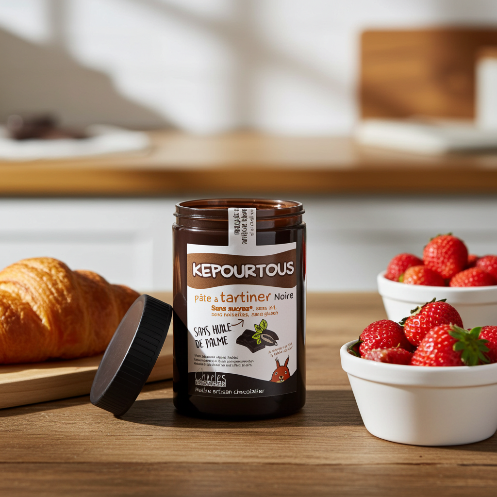 Pâte à tartiner Chocolat Noir sans sucre 280g | Charles Chocolartisan