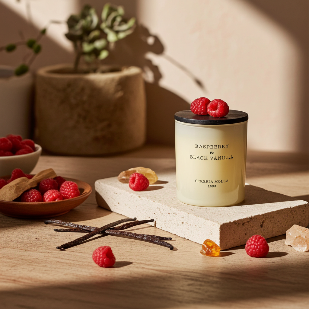 Bougie Parfumée Raspberry & Black Vanilla 230g | Cereria Mollá 1899