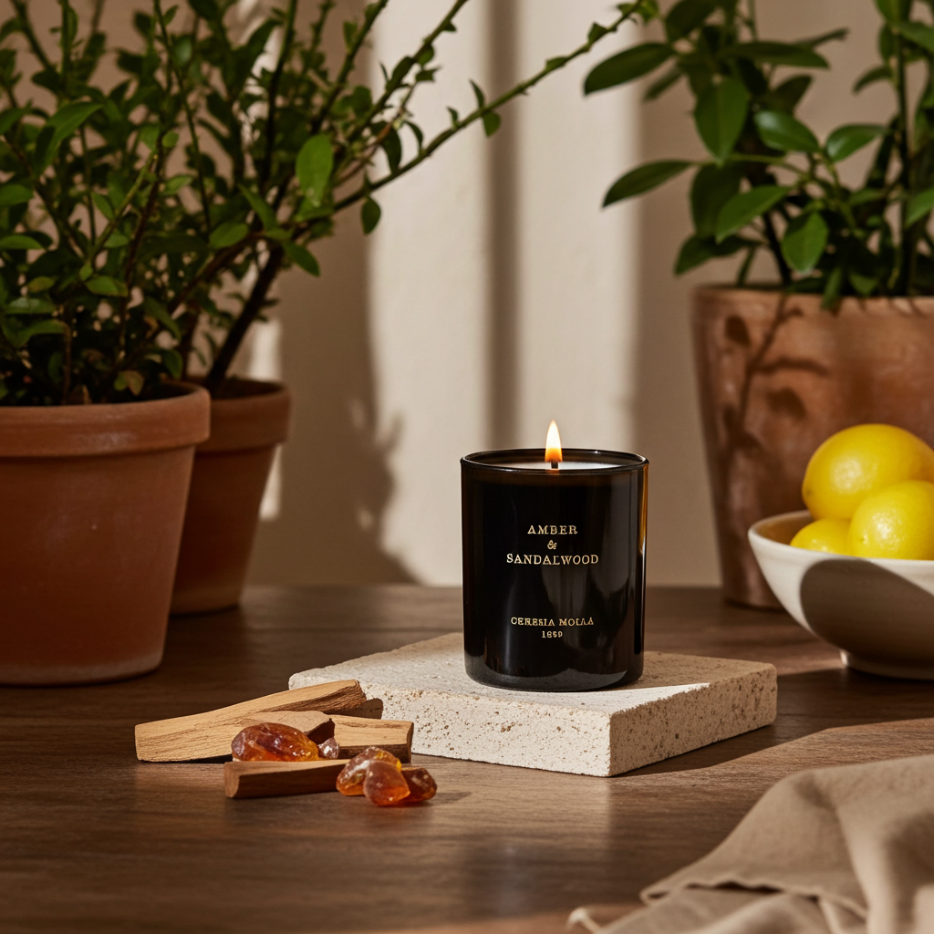 Amber & Sandalwood Scented Candle 230g | Cereria Molla 1899