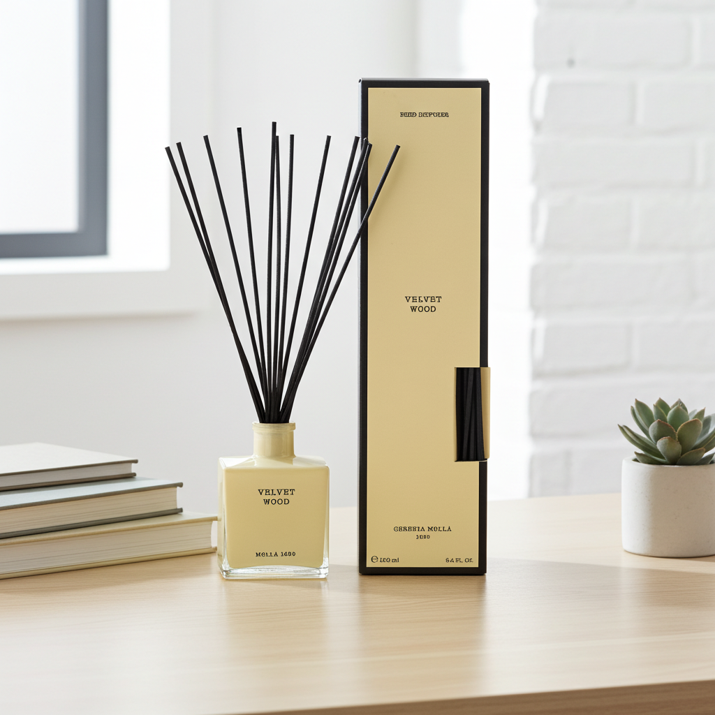 Mikado Fluwelen Houten Diffusor 100ml | Cereria Molla 1899