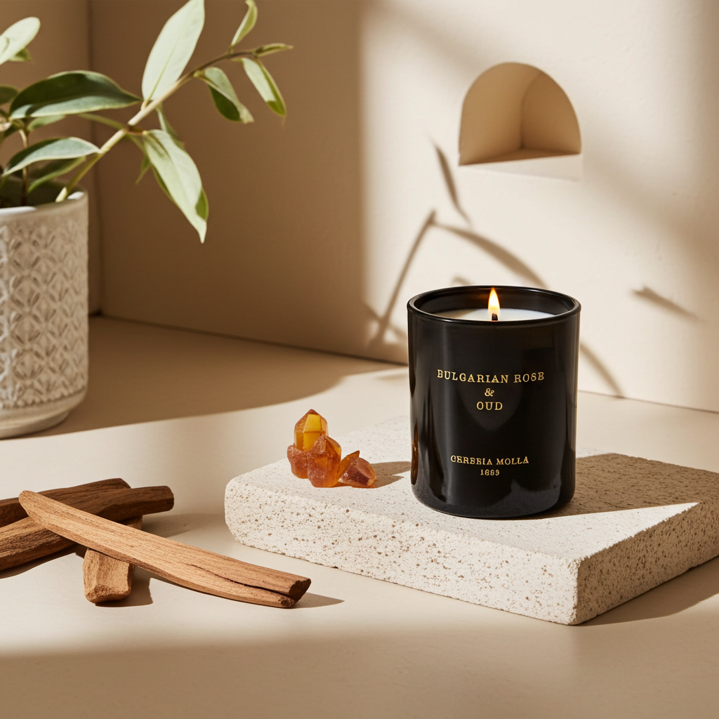 Bulgarian Rose & Oud Scented Candle 230g | Cereria Molla 1899