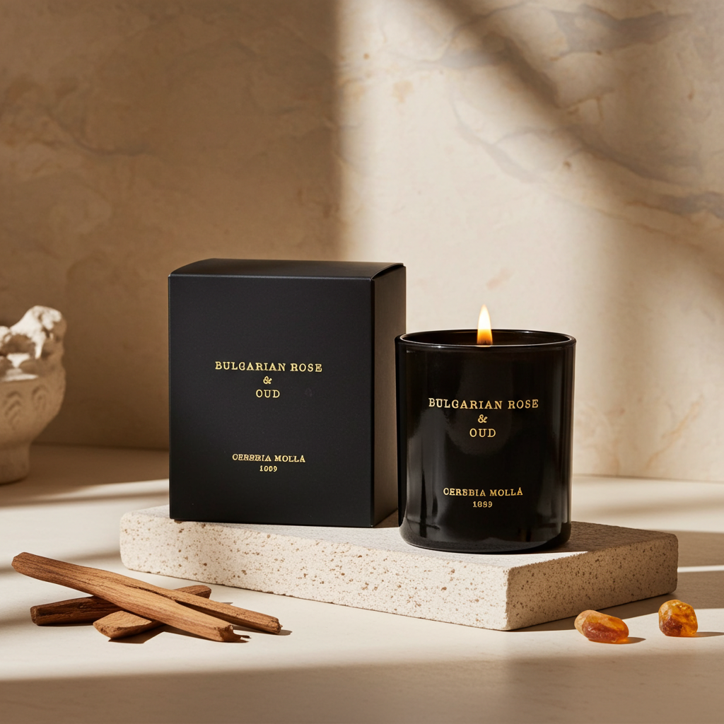 Bulgarian Rose & Oud Scented Candle 230g | Cereria Molla 1899