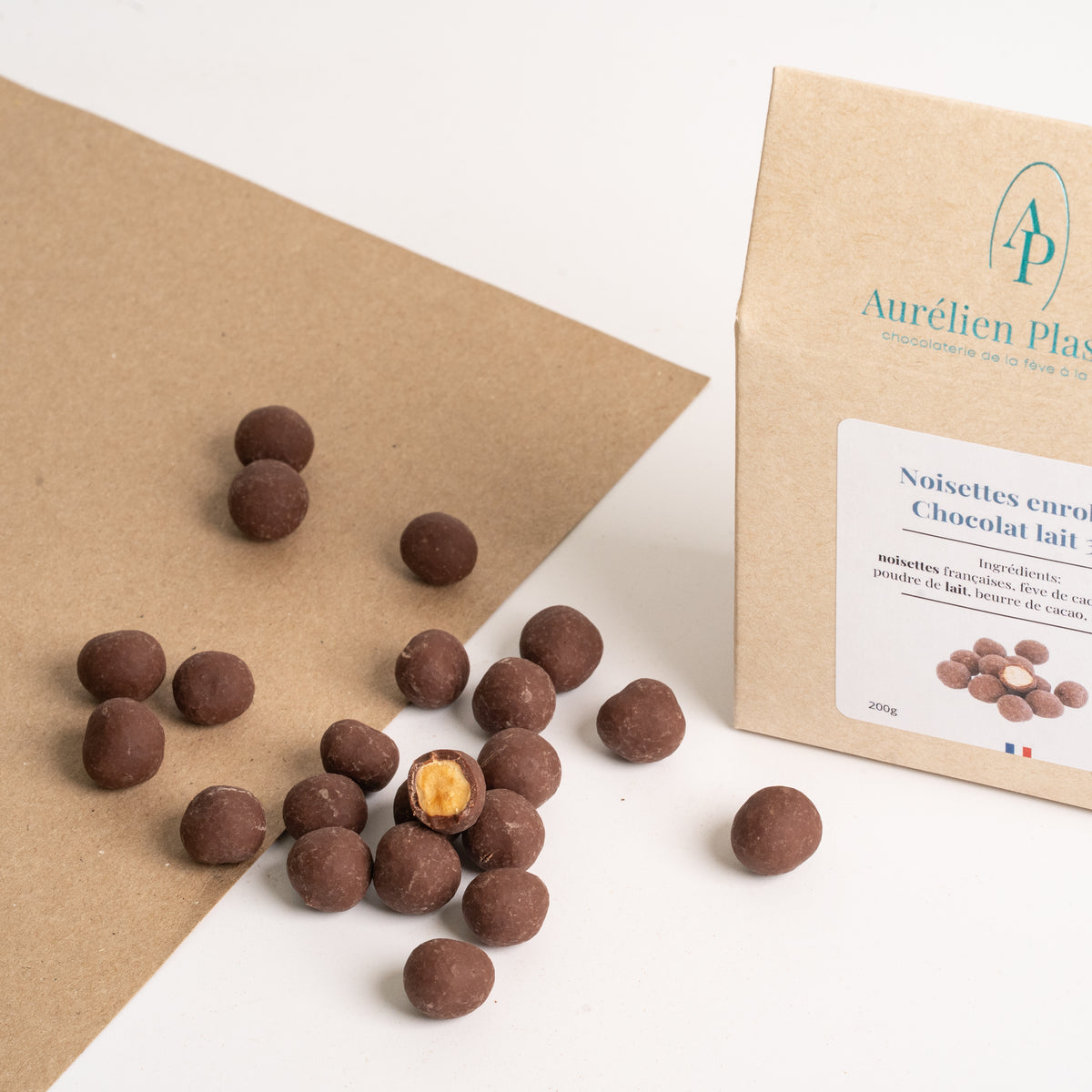 Noisettes Enrobées Chocolat au Lait 200g | Aurélien Plassard