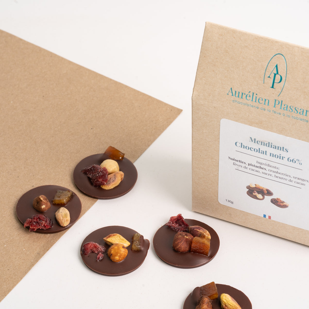 Mendiants Chocolat Noir 130g | Aurélien Plassard
