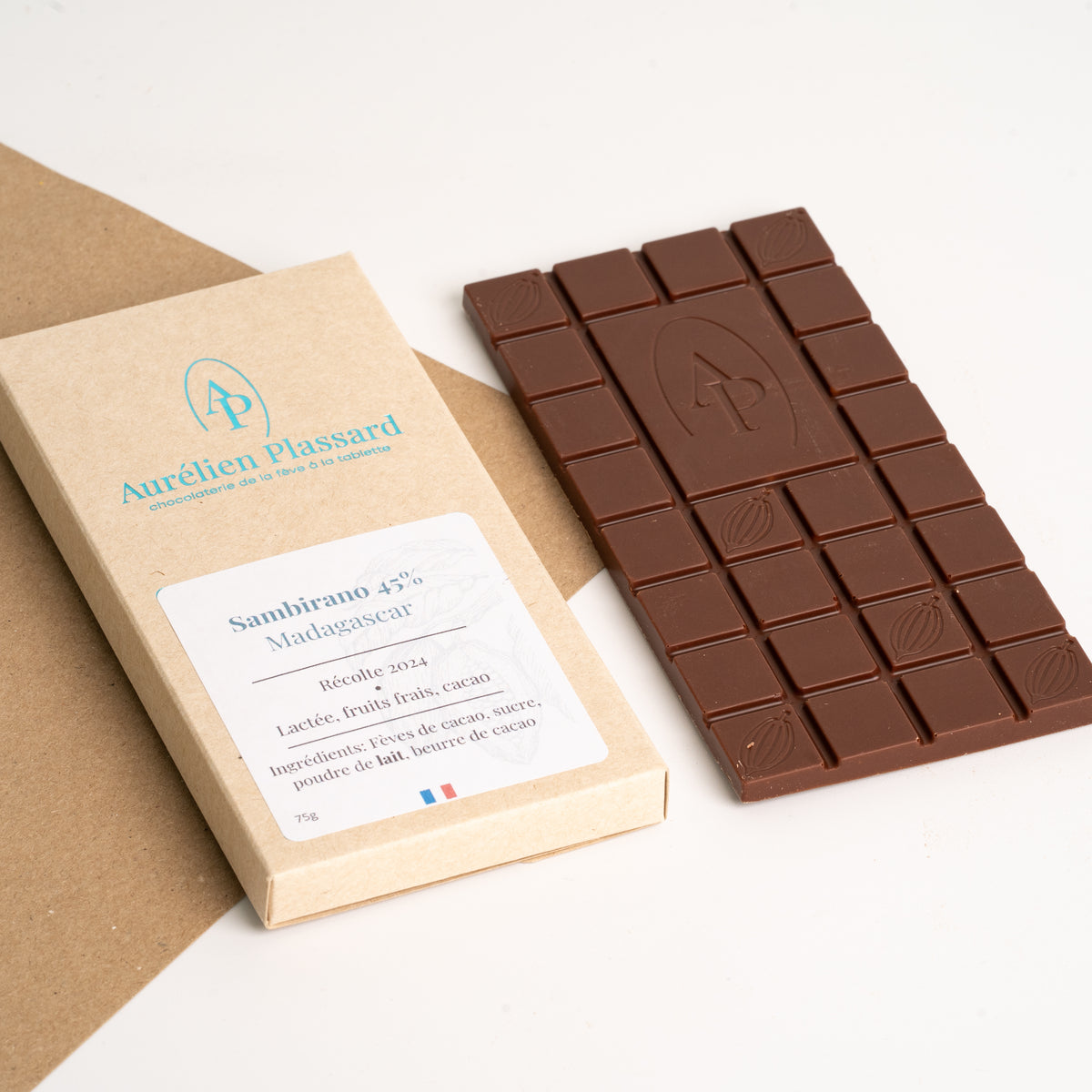 Tablette Lait 45% Sambirano, Madagascar 75g | Aurélien Plassard