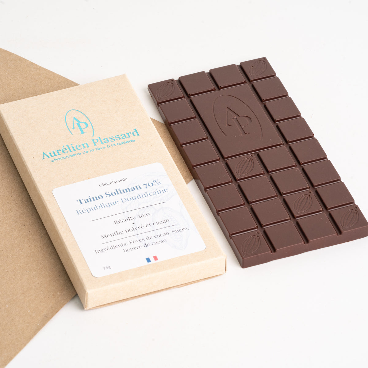 Tablette Noir 70% Taíno Soliman, Rép. Dominicaine 75g | Aurélien Plassard