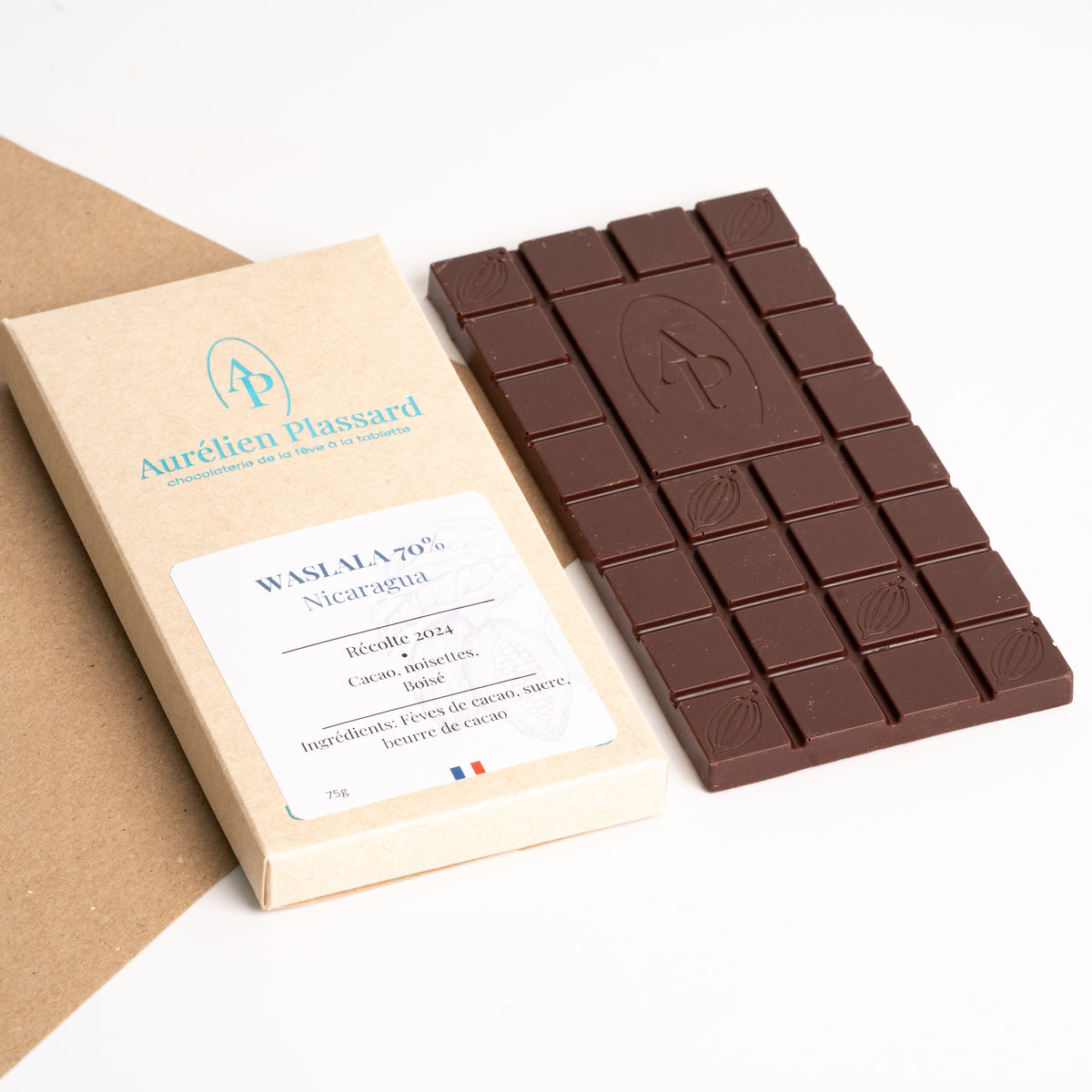 Tablette Noir 70% Waslala, Nicaragua 75g | Aurélien Plassard