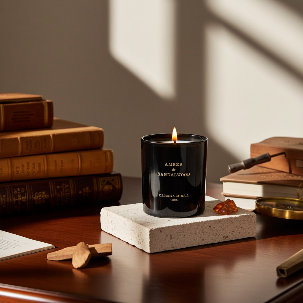 Amber & Sandalwood Scented Candle 230g | Cereria Molla 1899